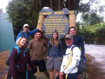 Joel, Emily, Natalie, Jeremy, Luke & Mikhail climbing Mount Kilimanjaro Africa