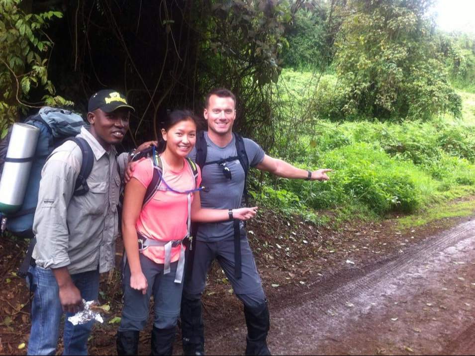 Kristine & Brian Hall trekking Mount Kilimanjaro Tanzania Africa